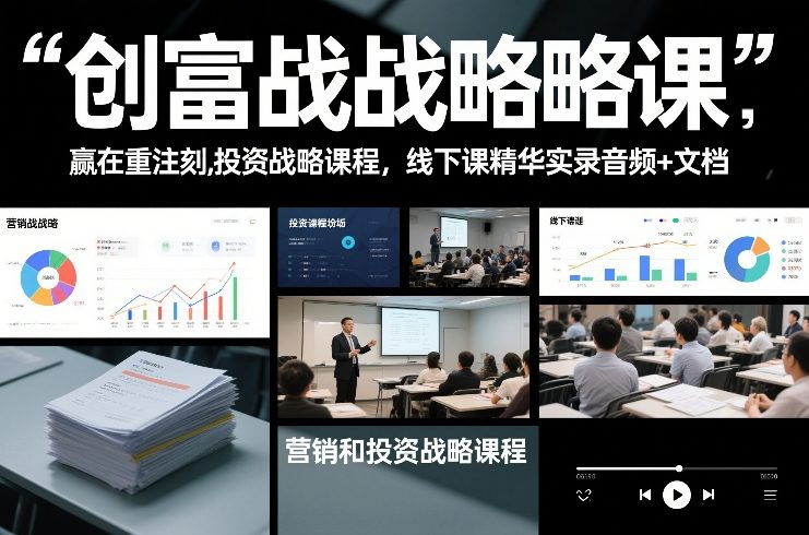 创富战略课，赢在重注时刻，营销和投资战略课程，线下课精华实录音频+文档-灵感工坊云网创