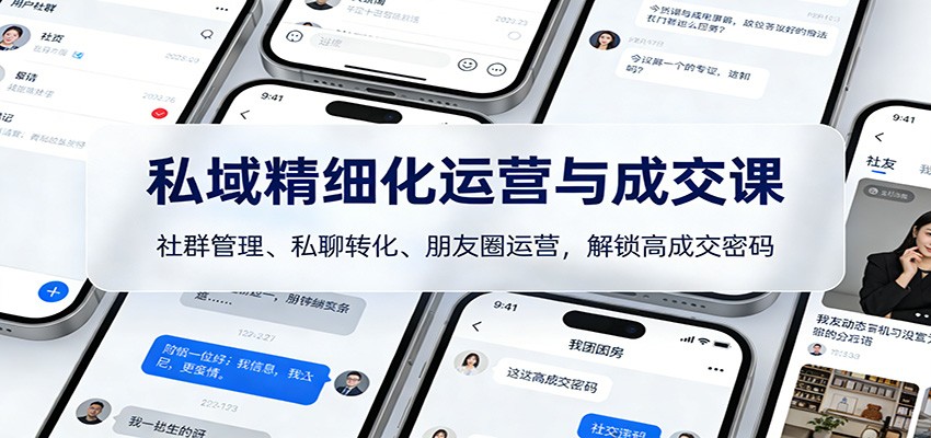 私域精细化运营与成交课：社群管理、私聊转化、朋友圈运营，解锁高成交密码-灵感工坊云网创