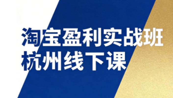 淘宝盈利实战班杭州线下课12月26-28日(音频+字幕)，帮你掌握SOP流程+12门核心技术-灵感工坊云网创