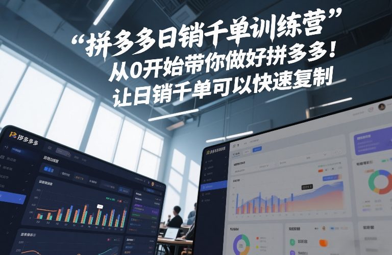 拼多多日销千单训练营，从0开始带你做好拼多多，让日销千单可以快速复制(更新26年1月)-灵感工坊云网创