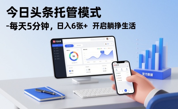 今日头条托管模式，每天5分钟，日入6张+，开启躺挣生活【揭秘】-灵感工坊云网创