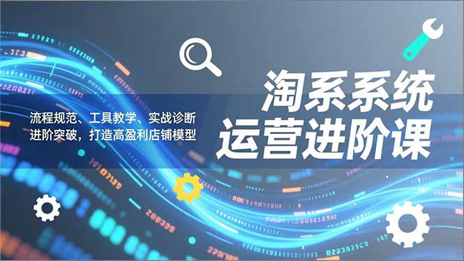 淘系系统运营进阶课2.0，流程规范、工具教学、实战诊断，进阶突破，打造高盈利店铺模型-灵感工坊云网创