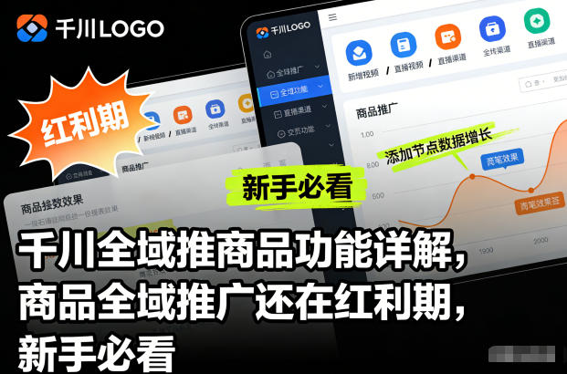 千川全域推商品功能详解，商品全域推广还在红利期，新手必看-灵感工坊云网创
