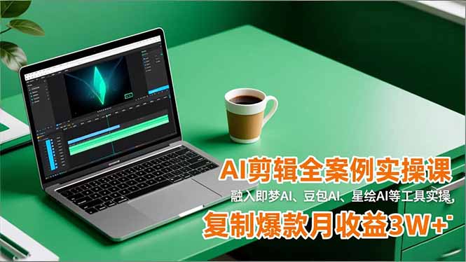 AI剪辑全案例实操课，融入即梦AI、豆包AI、星绘AI等工具实操，复制爆款月收益3W+-灵感工坊云网创