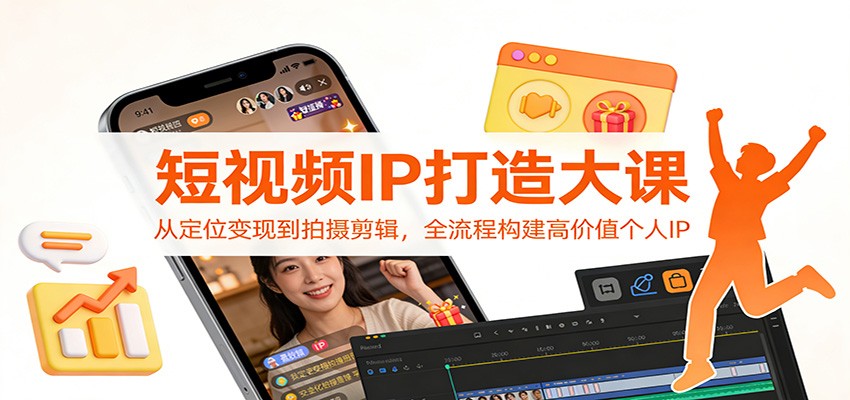 短视频IP打造大课：从定位变现到拍摄剪辑，全流程构建高价值个人IP-灵感工坊云网创