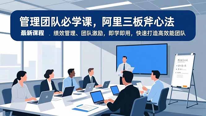 管理团队必学课，阿里三板斧心法、绩效管理、团队激励，即学即用，快速打造高效能团队-灵感工坊云网创