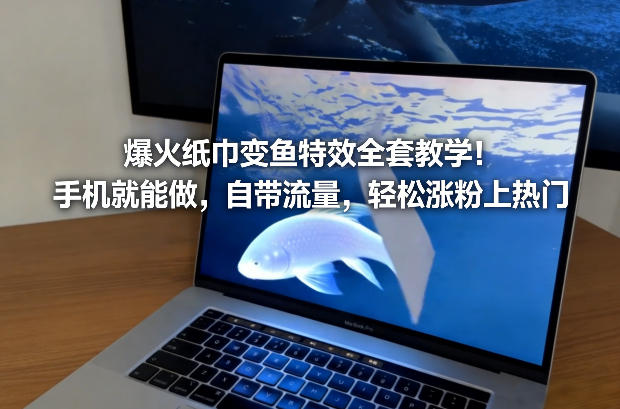 爆火纸巾变鱼特效全套教学！手机就能做，自带流量，轻松涨粉上热门-灵感工坊云网创