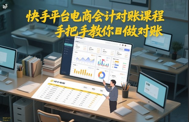 快手平台电商会计对账课程，手把手教你做对账-灵感工坊云网创