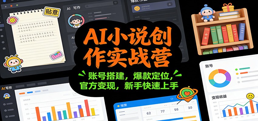AI小说创作实战营：账号搭建，爆款定位，官方变现，新手快速上手-灵感工坊云网创