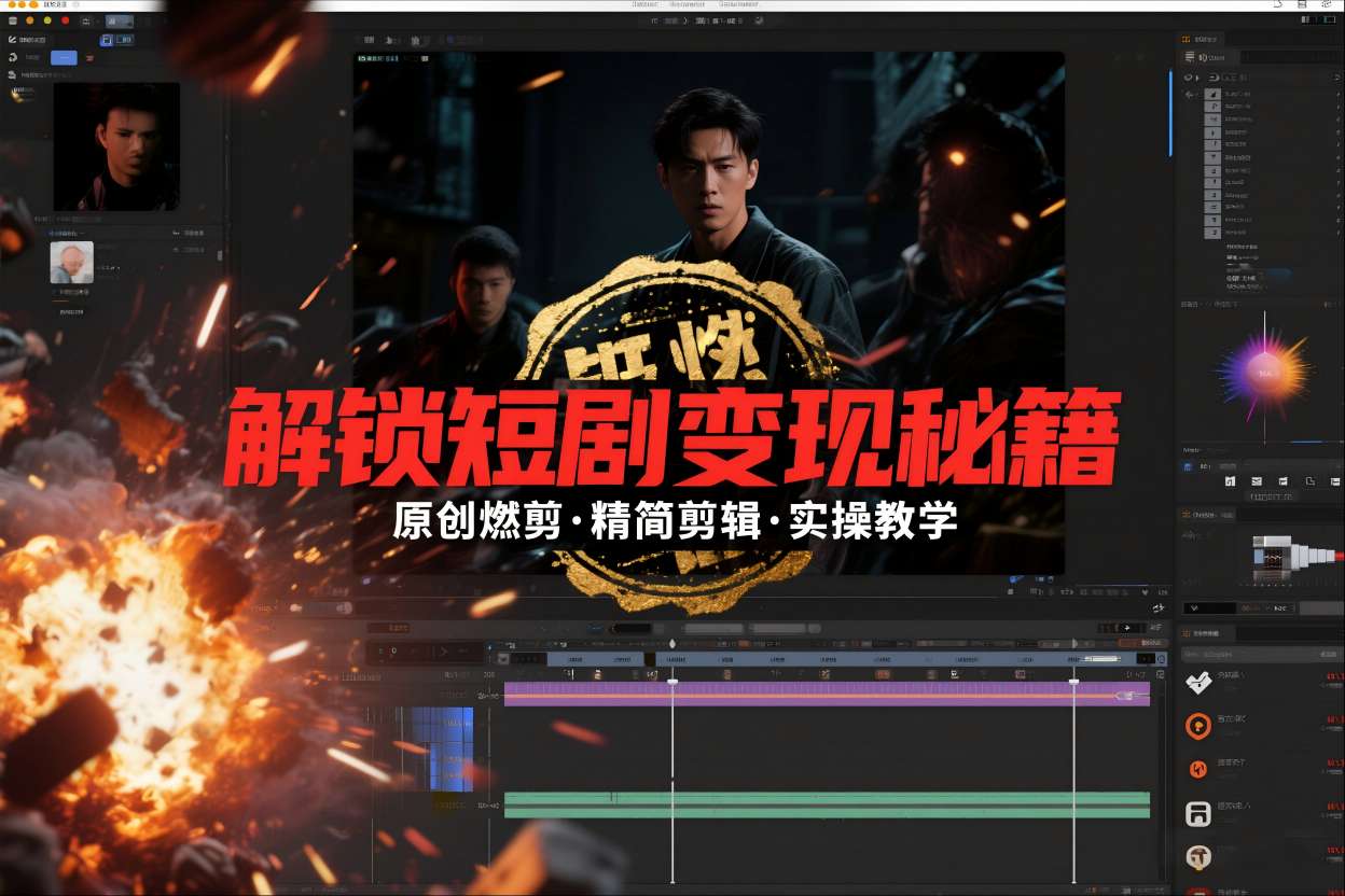 短剧拉新之原创燃剪精简剪辑实操课，解锁短剧变现秘籍-灵感工坊云网创