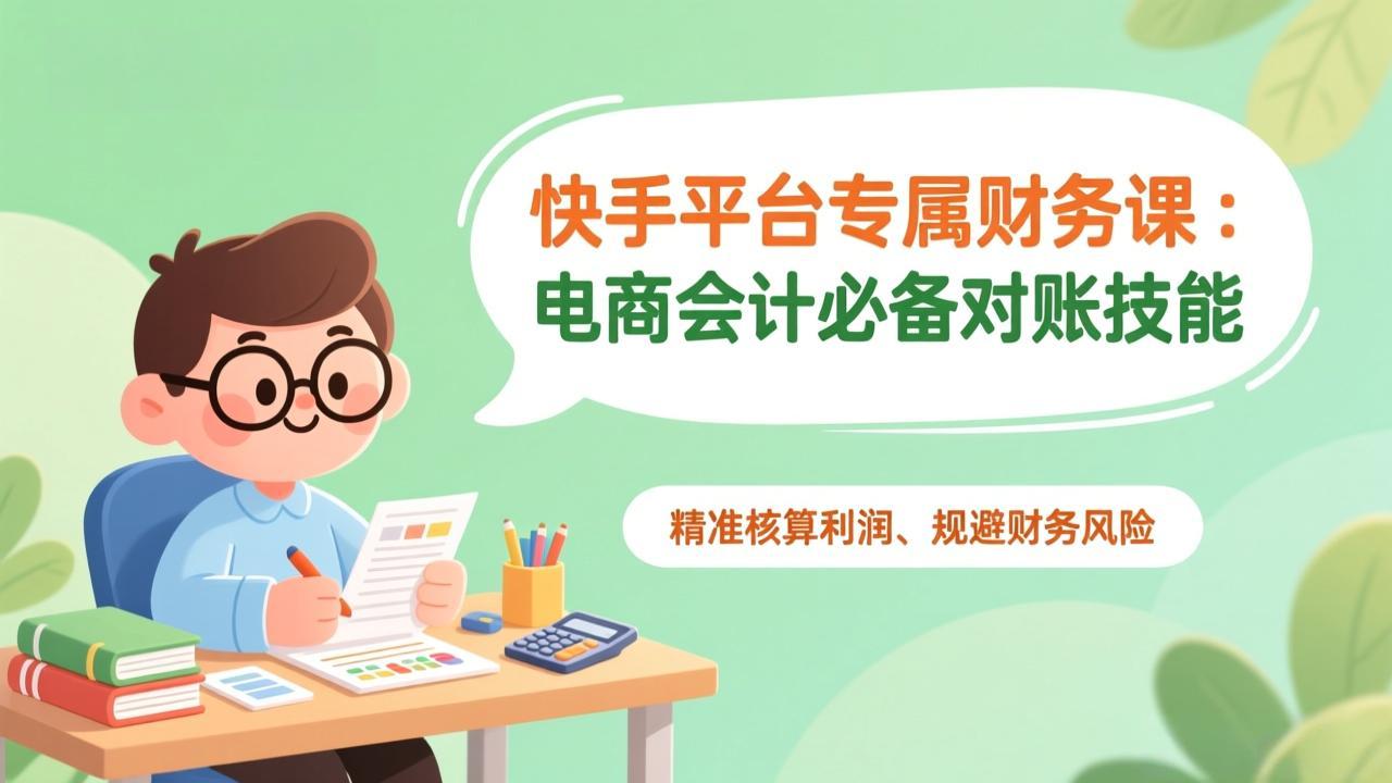 快手平台专属财务课：电商会计必备对账技能，精准核算利润、规避财务风险-灵感工坊云网创