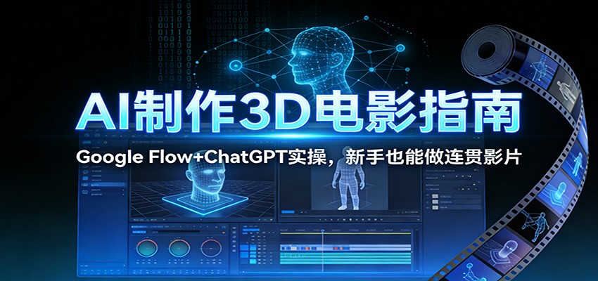 AI制作3D电影指南：Google Flow+ChatGPT实操，新手也能做连贯影片-灵感工坊云网创
