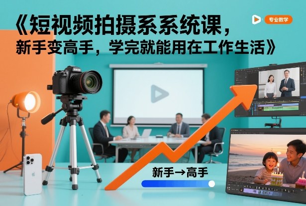 短视频拍摄系统课，新手变高手，学完就能用在工作生活-灵感工坊云网创