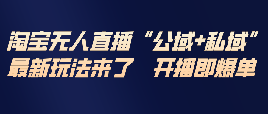 淘宝无人直播最新玩法，包含私域和公域两种玩法-灵感工坊云网创