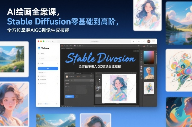AI绘画全案课，Stable Diffusion零基础到高阶，全方位掌握AIGC视觉生成技能-灵感工坊云网创