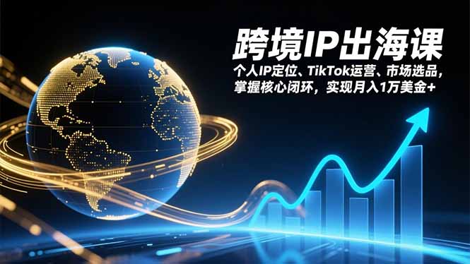 跨境IP出海课，个人IP定位、TikTok运营、市场选品，掌握核心闭环，实现月入1万美金+-灵感工坊云网创