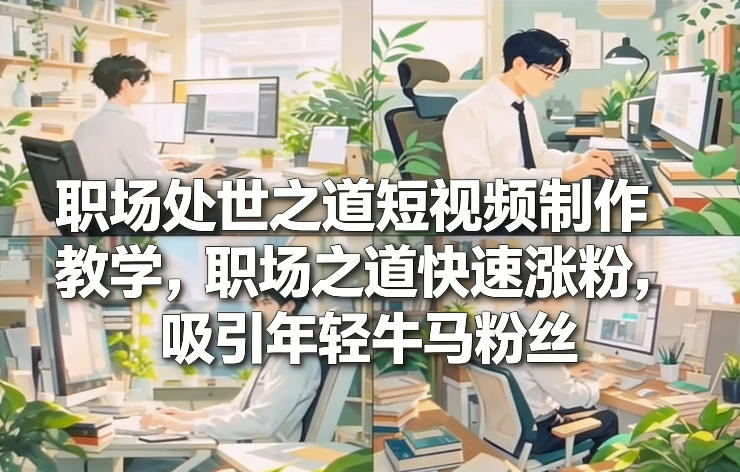 职场处世之道短视频制作教学，职场之道快速涨粉，吸引年轻牛马粉丝-灵感工坊云网创