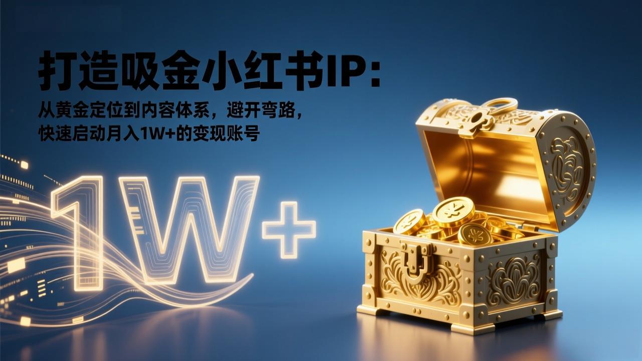打造吸金小红书IP：从黄金定位到内容体系，避开弯路，快速启动月入1W+的变现账号-灵感工坊云网创