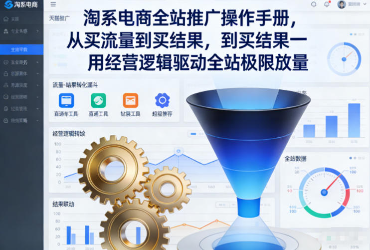 淘系电商全站推广操作手册，从买流量到买结果一用经营逻辑驱动全站极限放量-灵感工坊云网创