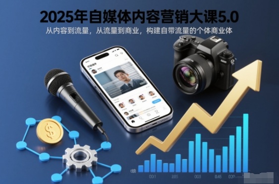 2025年自媒体内容营销大课5.0，从内容到流量，从流量到商业，构建自带流量的个体商业体-灵感工坊云网创