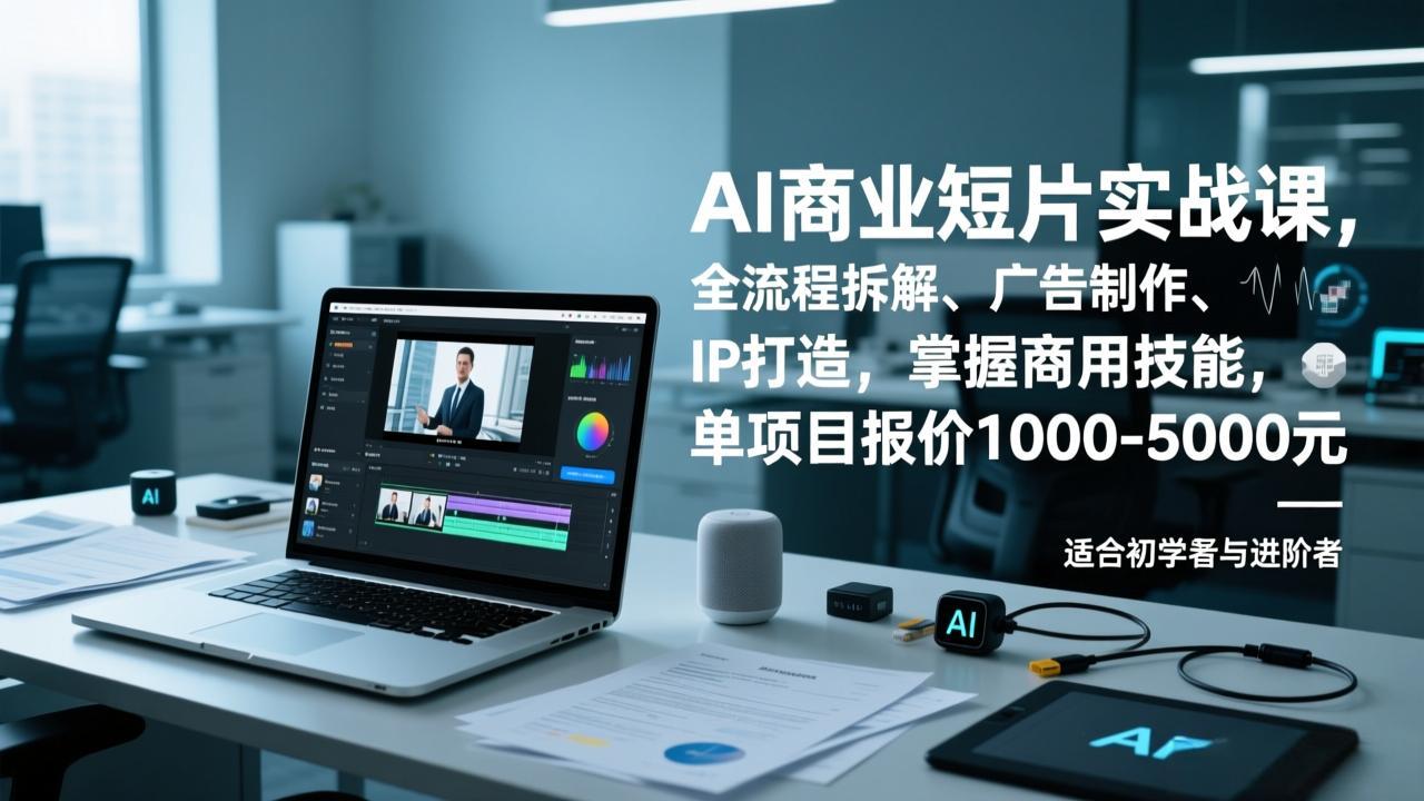 AI商业短片实战课，全流程拆解、广告制作、IP打造，掌握商用技能，单项目报价1000-5000元-灵感工坊云网创