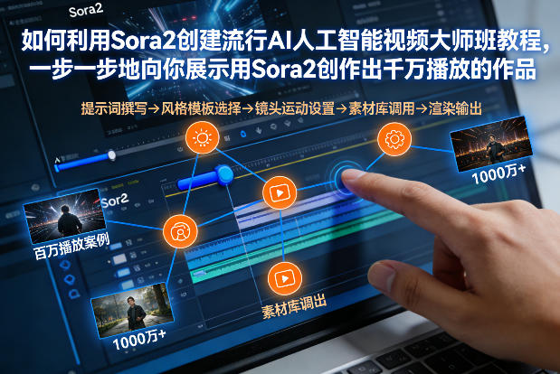 如何利用Sora2创建流行AI人工智能视频大师班，一步一步地向你展示用Sora2创作出千万播放的作品-灵感工坊云网创