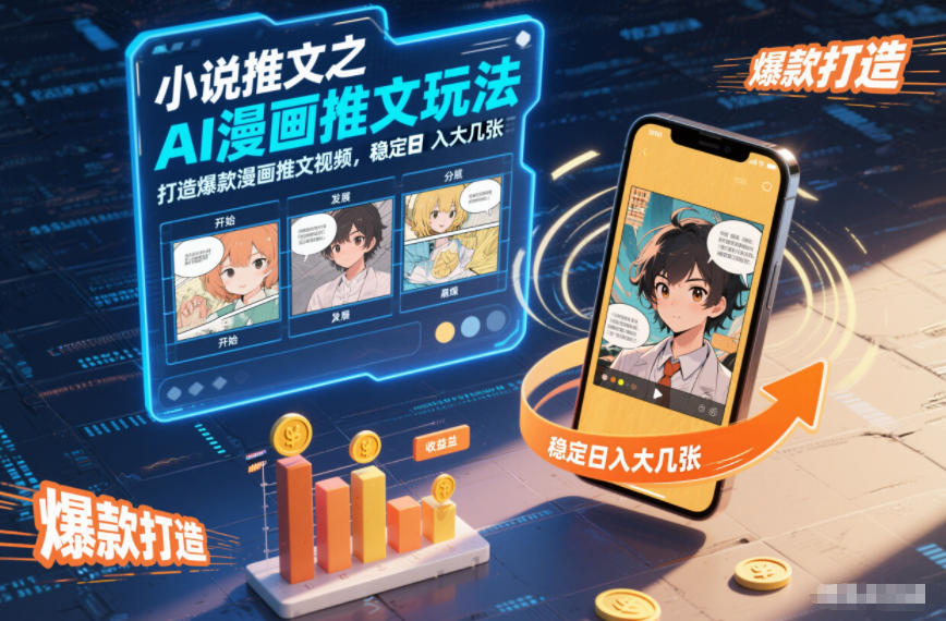 小说推文之AI漫画推文玩法，打造爆款漫画推文视频，稳定日入大几张-灵感工坊云网创