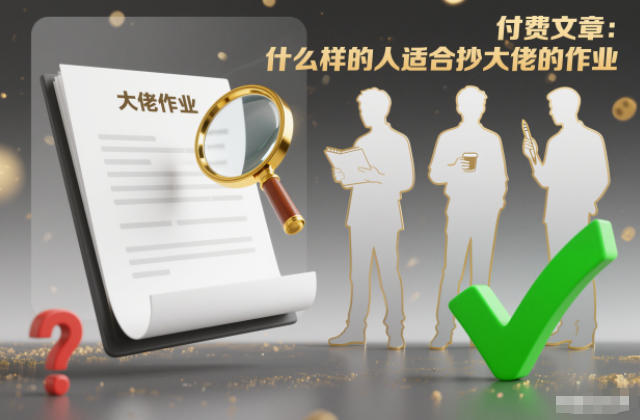 付费文章：什么样的人适合抄大佬的作业？-灵感工坊云网创