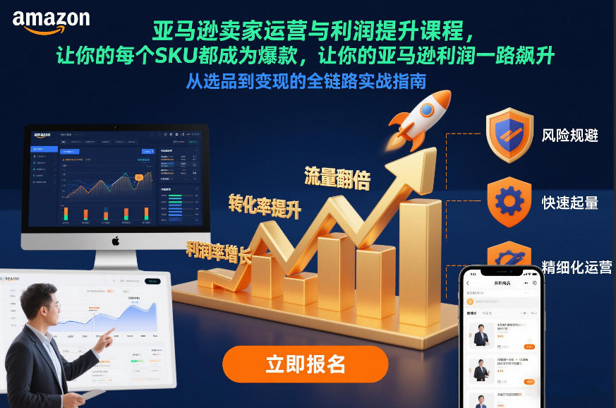 亚马逊卖家运营与利润提升课程，让你的每个SKU都成为爆款，让你的亚马逊利润一路飙升(更新12月)-灵感工坊云网创