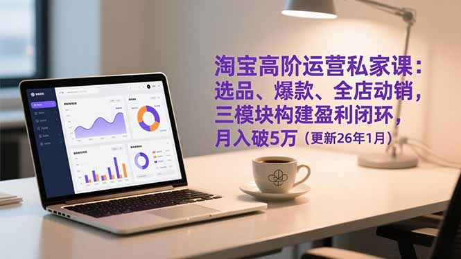 淘宝高阶运营私家课：选品、爆款、全店动销，三模块构建盈利闭环，月入破5万(更新26年1月-灵感工坊云网创
