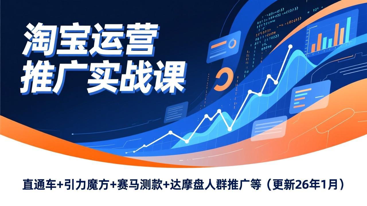 淘宝运营推广实战课，直通车+引力魔方+赛马测款+达摩盘人群推广等(更新26年1月-灵感工坊云网创