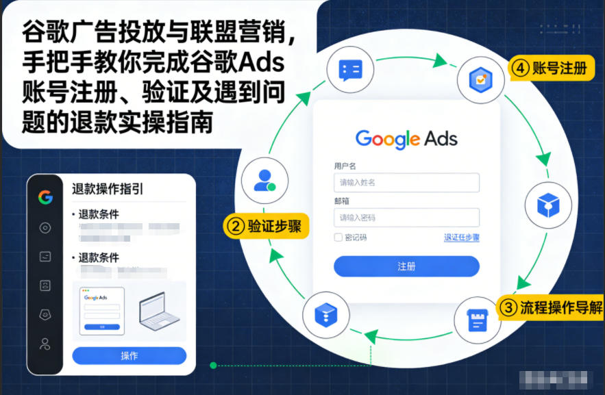 谷歌广告投放与联盟营销，手把手教你完成谷歌Ads账号注册、验证及遇到问题的退款实操指南-灵感工坊云网创
