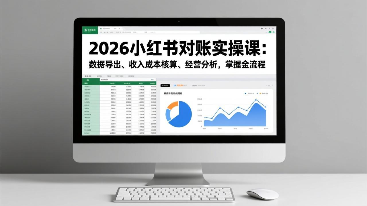 2026小红书对账实操课：数据导出、收入成本核算、经营分析，掌握全流程-灵感工坊云网创