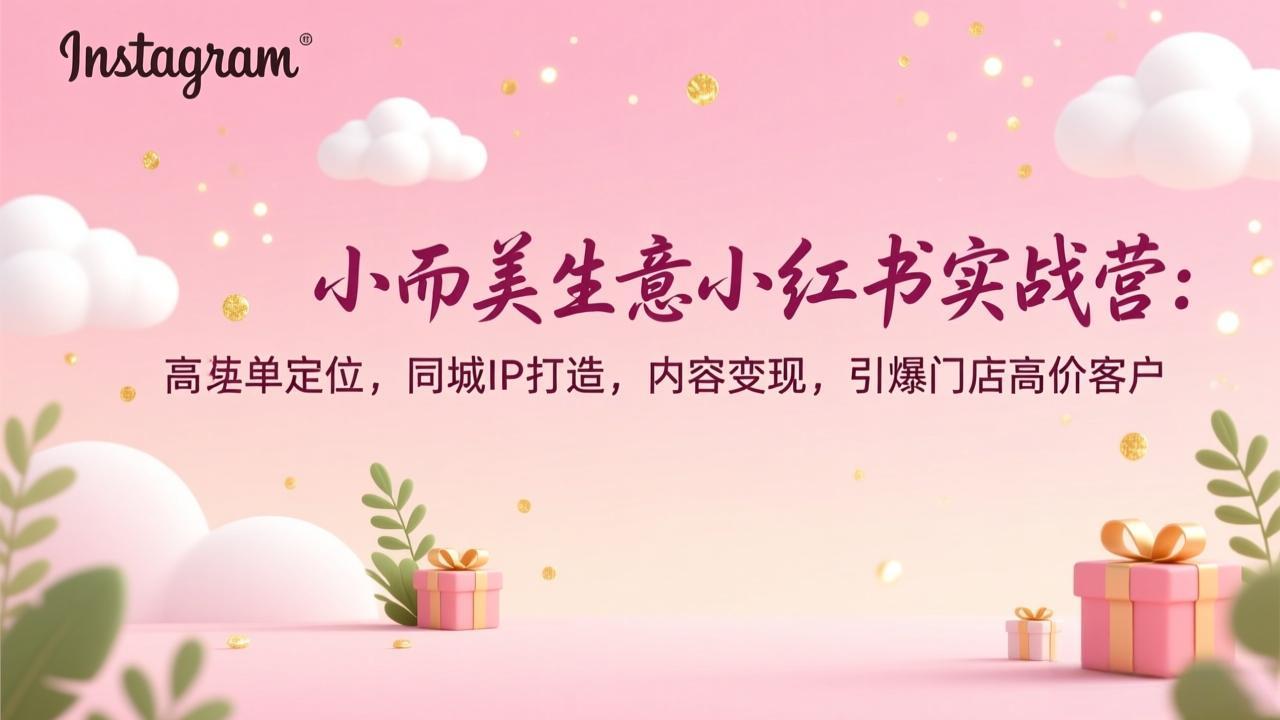 小而美生意小红书实战营：高客单定位，同城IP打造，内容变现，引爆门店高价客户-灵感工坊云网创