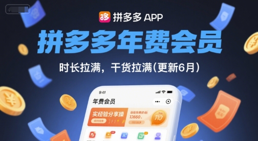 拼多多年费会员，实经验分享操，时长拉满，干货拉满(更新12月)-灵感工坊云网创