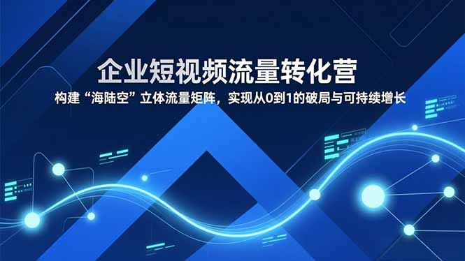 企业短视频流量转化营，构建“海陆空”立体流量矩阵，实现从0到1的破局与可持续增长-灵感工坊云网创