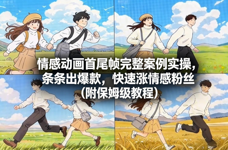 情感动画首尾帧完整案例实操，条条出爆款，快速涨情感粉丝(附保姆级教程)-灵感工坊云网创