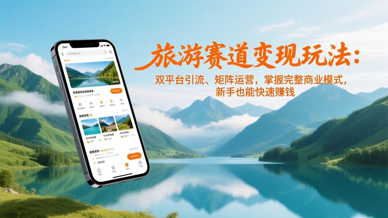 旅游赛道变现玩法：双平台引流、矩阵运营，掌握完整商业模式，新手也能快速赚钱-灵感工坊云网创