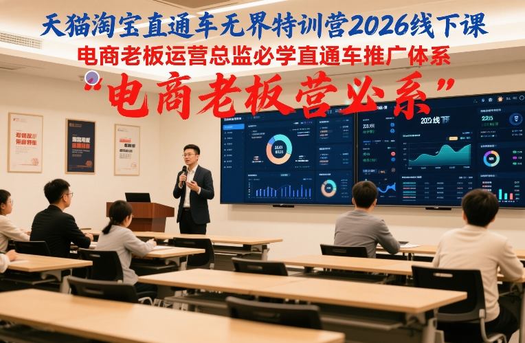天猫淘宝直通车无界特训营2026线下课，电商老板运营总监必学直通车推广体系-灵感工坊云网创