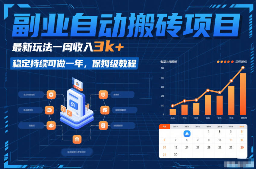 副业自动搬砖项目，最新玩法一周收入3k+，稳定持续可做一年，保姆级教程【揭秘】-灵感工坊云网创