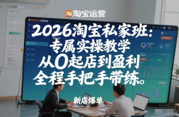 2026淘宝私家班：专属实操教学，从0起店到盈利，全程手把手带练-灵感工坊云网创