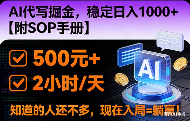 2026风口项目,AI代写掘金，稳定日入1000+，掌握核心技能【附SOP手册】-灵感工坊云网创