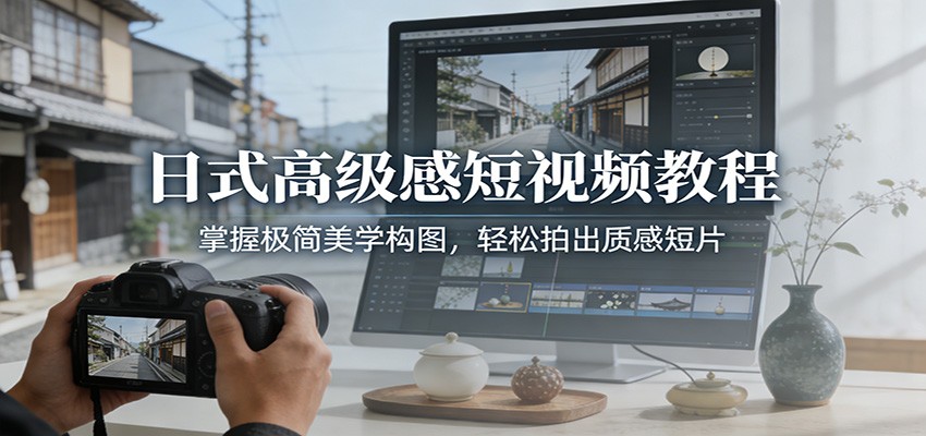 日式高级感短视频教程：掌握极简美学构图，轻松拍出质感短片-灵感工坊云网创