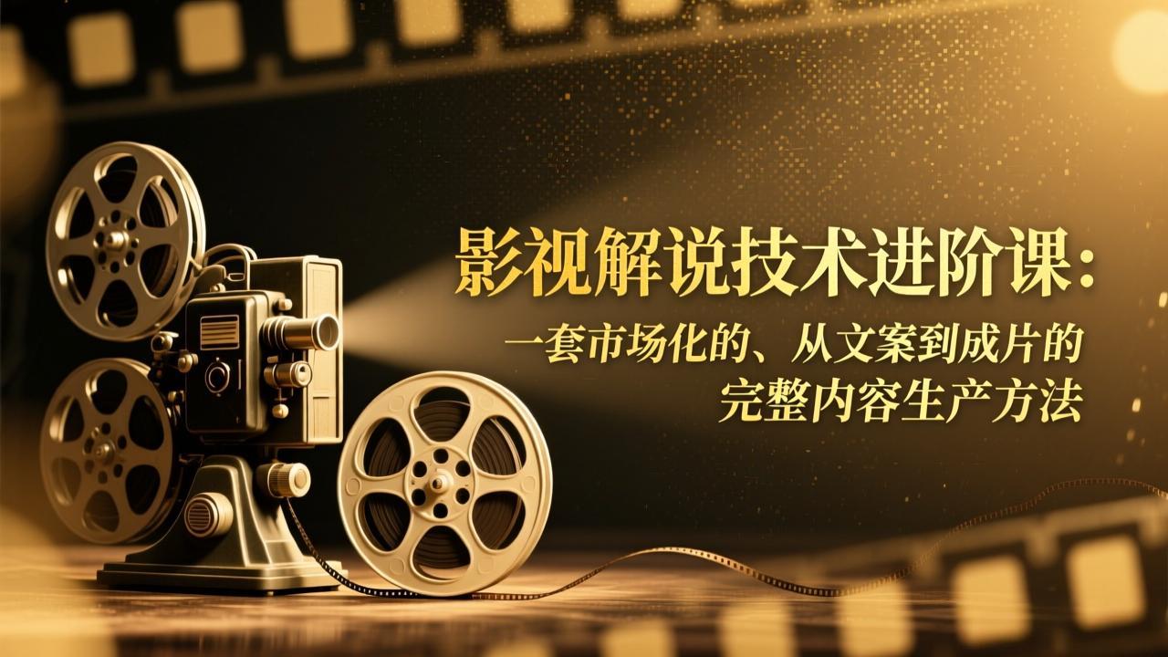 影视解说技术进阶课：一套市场化的、从文案到成片的完整内容生产方法-灵感工坊云网创