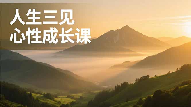 人生三见心性成长课，见天地众生自己，搞透人性安顿身心，活出清晰自我，内在富足无价-灵感工坊云网创
