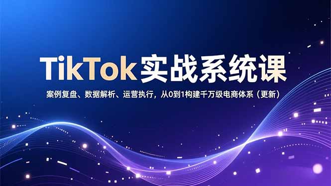 TikTok实战系统课，案例复盘、数据解析、运营执行，从0到1构建千万级电商体系(更新-灵感工坊云网创
