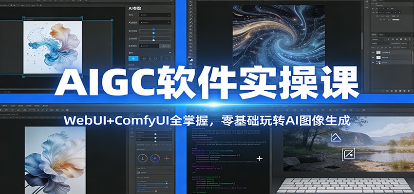 AIGC软件实操课：WebUI+ComfyUI全掌握，零基础玩转AI图像生成-灵感工坊云网创