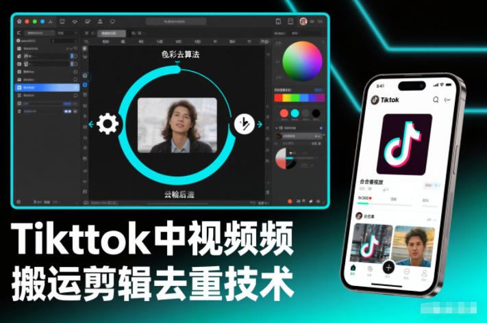 Tiktok中视频纯搬运剪辑去重技术，外来技术，自行测试-灵感工坊云网创