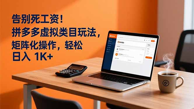 告别死工资！拼多多虚拟类目玩法，矩阵化操作，轻松日入 1K+-灵感工坊云网创