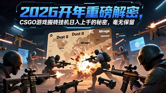2026开年重磅解密，CSGO游戏搬砖挂机日入上千的秘密，毫无保留-灵感工坊云网创
